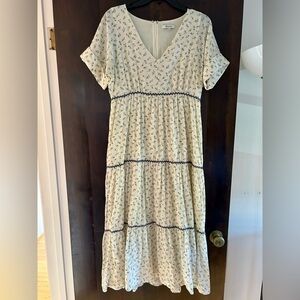 Madewell Cream Floral Maxi Dress